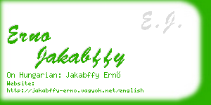 erno jakabffy business card